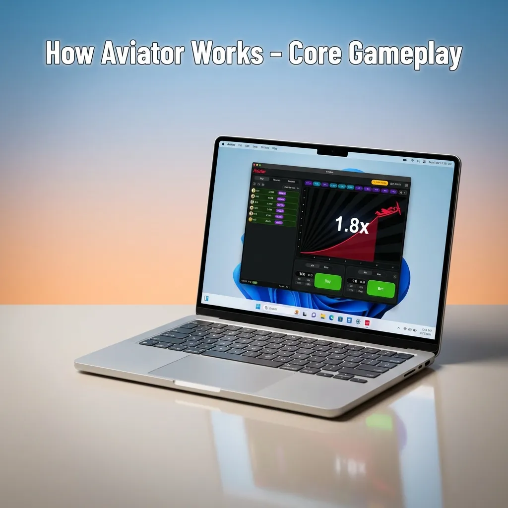Aviator game interface showing plane taking off with rising multiplier, bet controls, and cash-out button on screen.